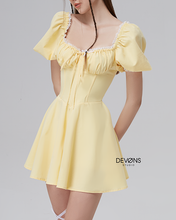 Load image into Gallery viewer, Layla Mini Dress (Pastel yellow)
