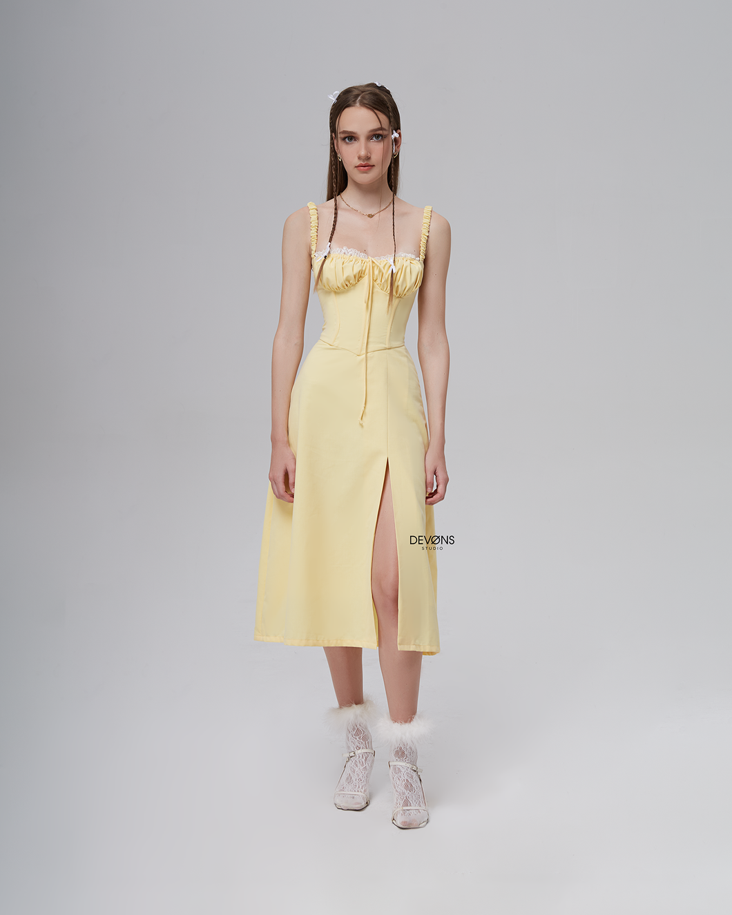 Tara Dress (Pastel Yellow)